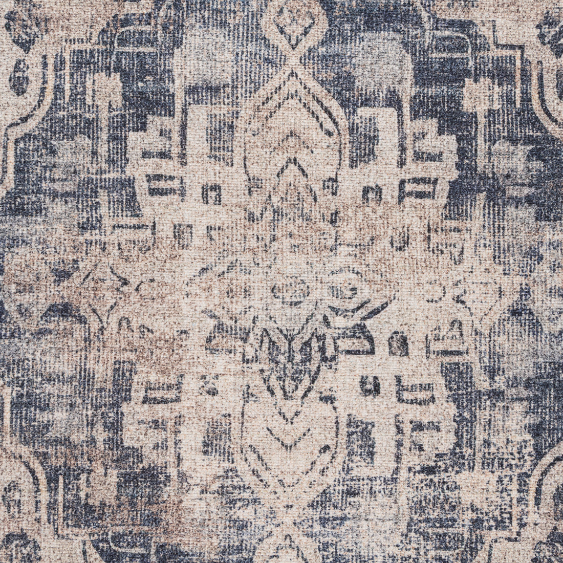 Washable Blue Traditional Runner - Kith