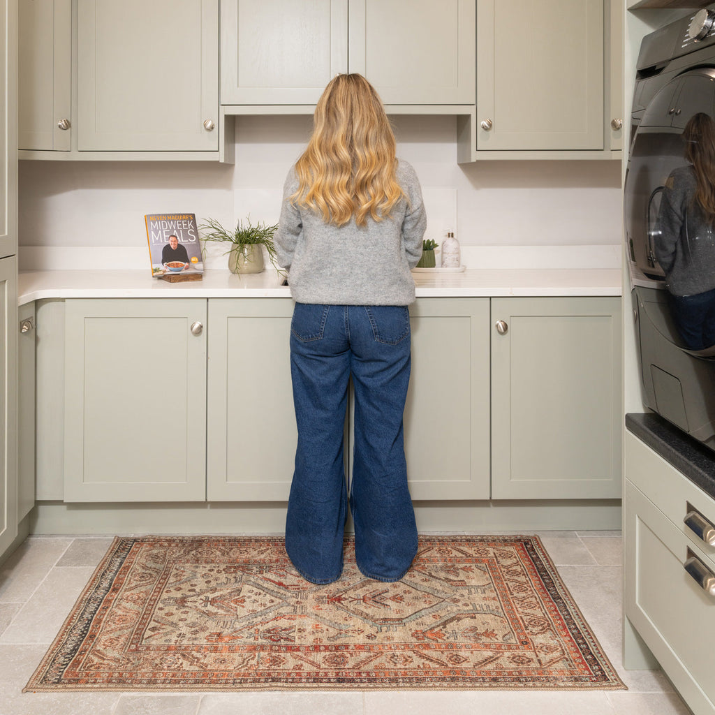 Washable Terracotta Kitchen Mat - Rowe