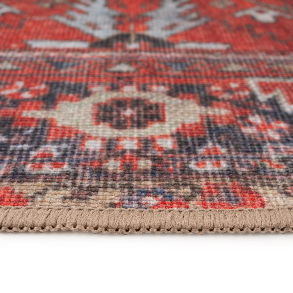 Washable Red Kazak Style Runner - Rudd