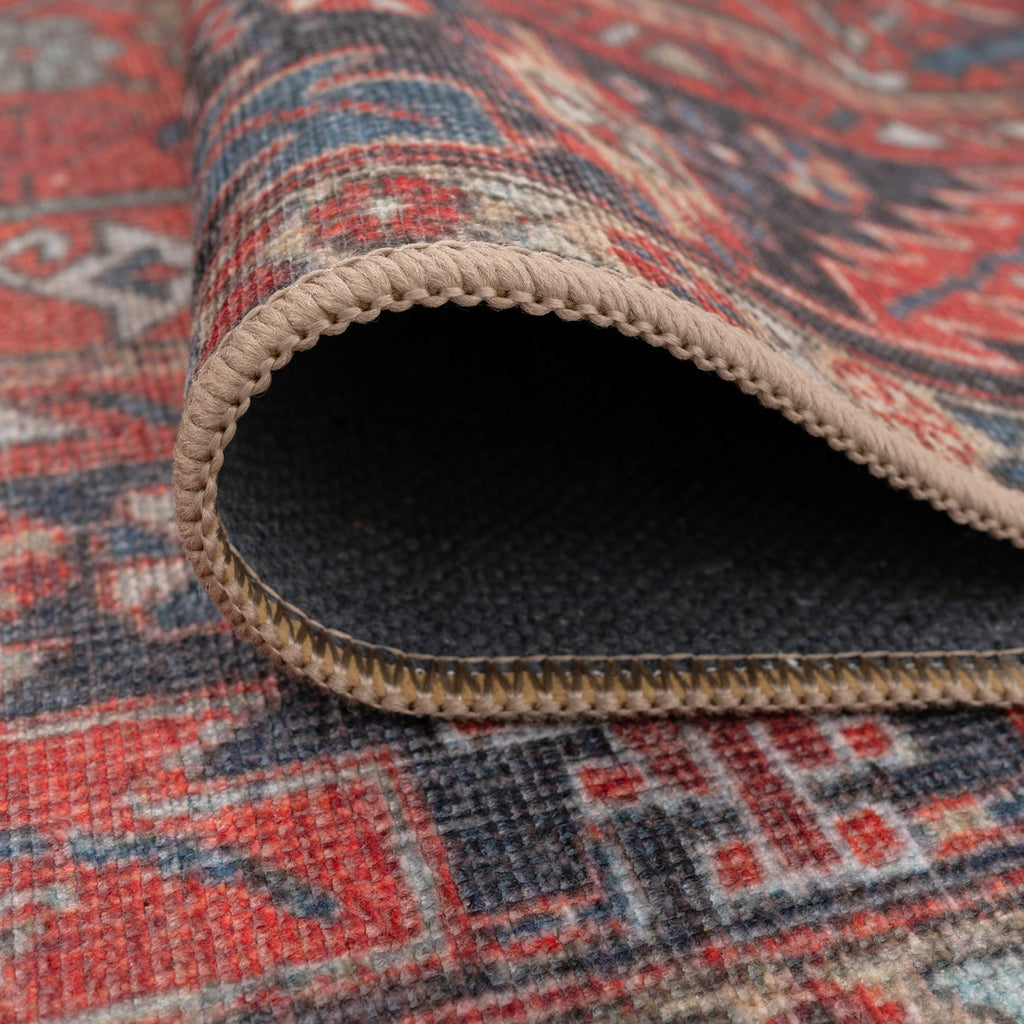 Washable Red Kazak Style Runner - Rudd
