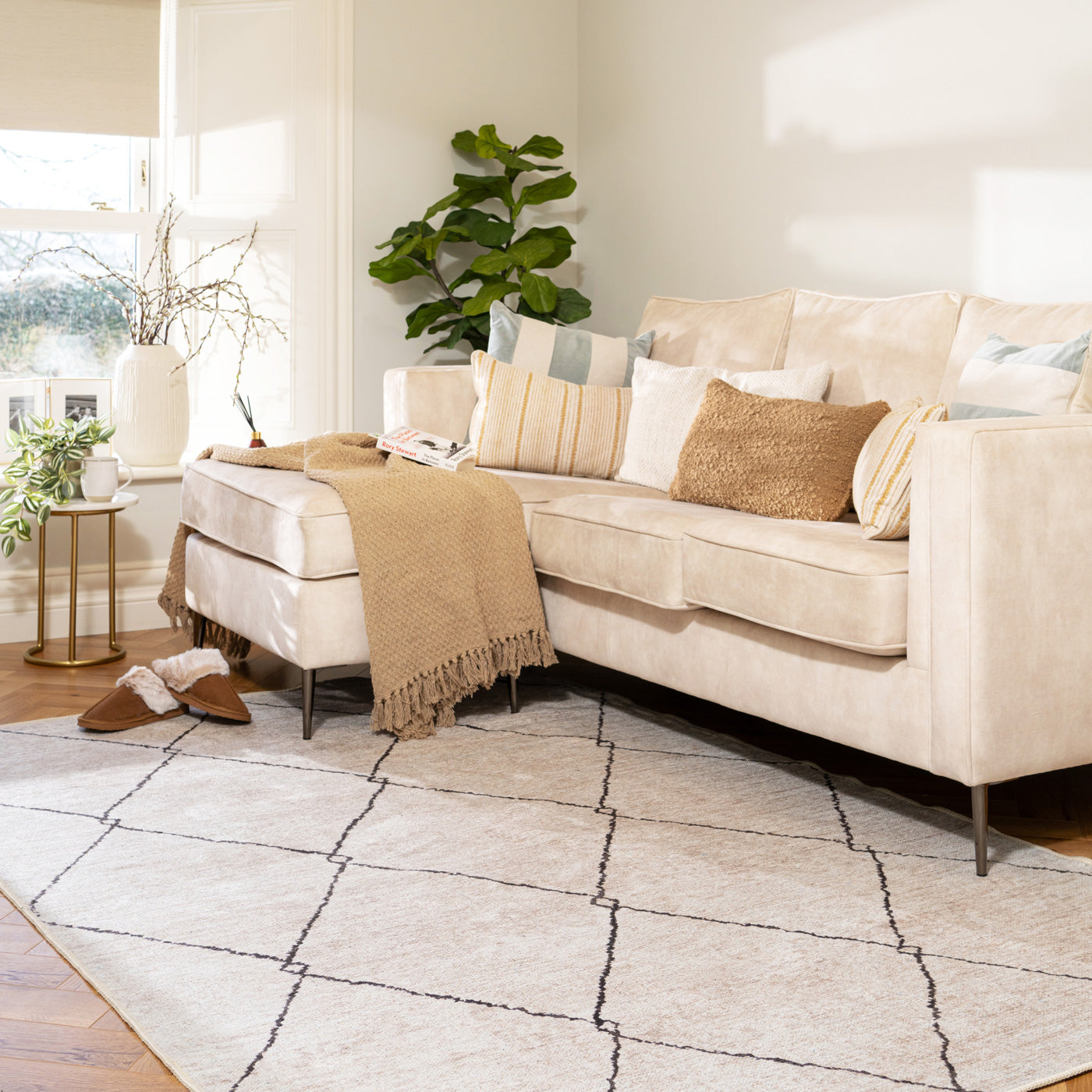 Washable Berber Trellis Rug - Sol