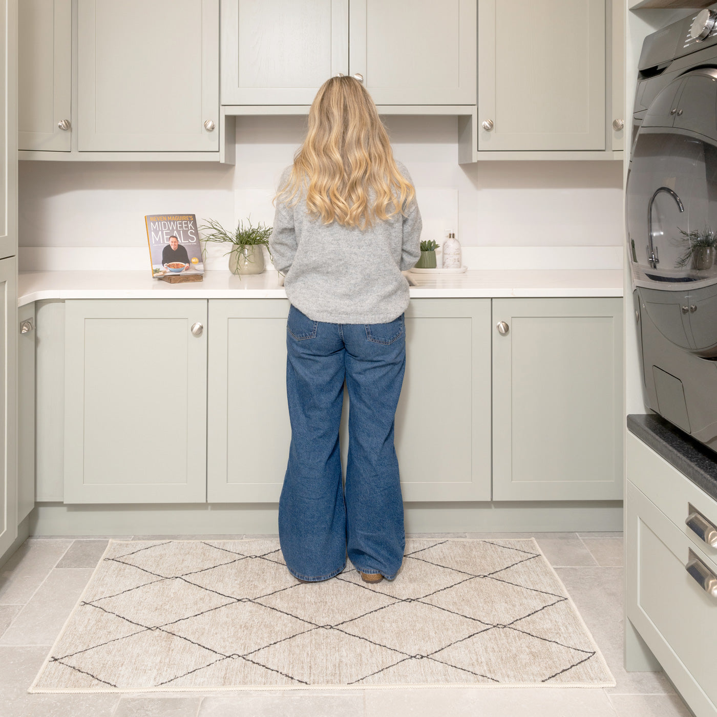 Washable Trellis Kitchen Mat - Sol