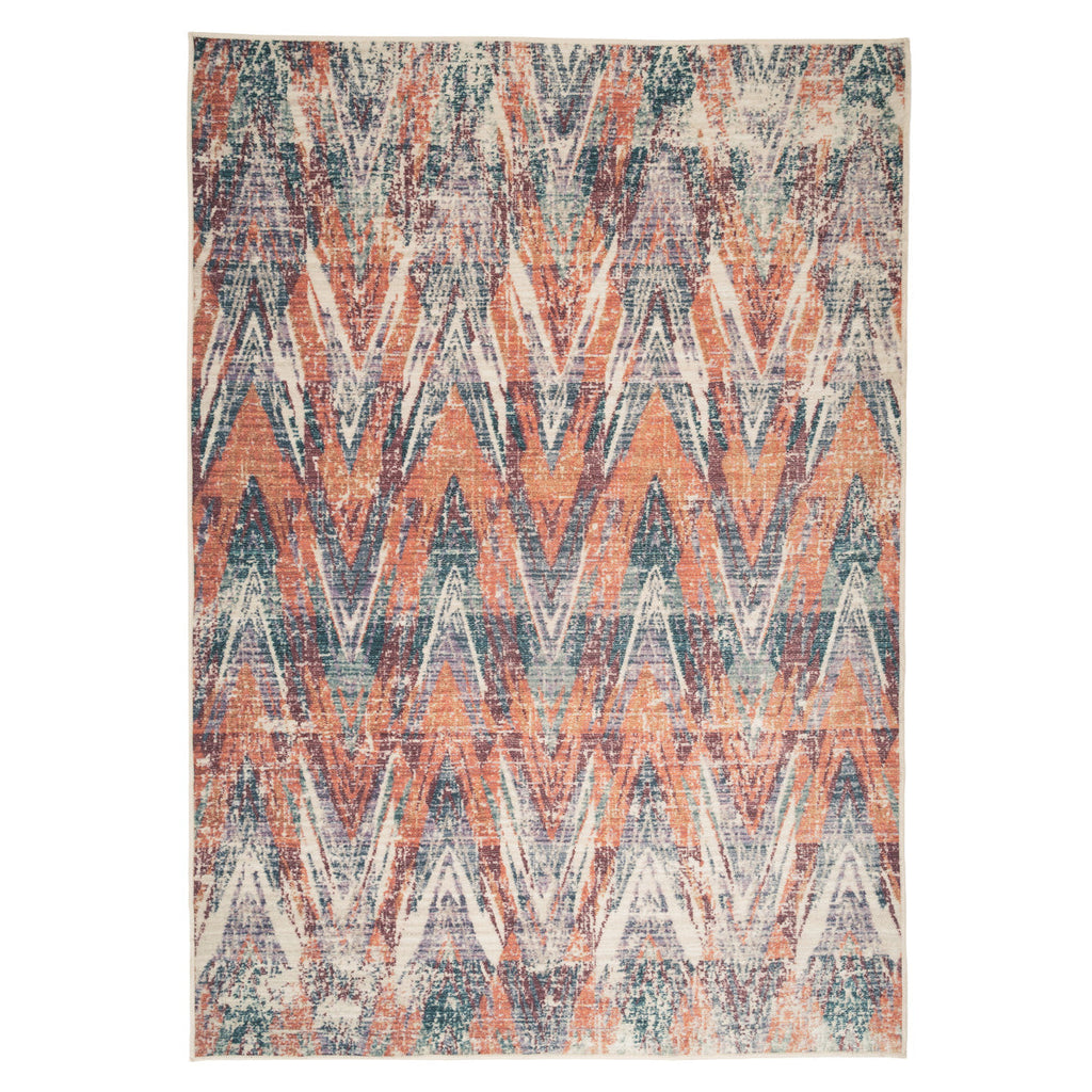 Washable Multicolour Zig Zag Rug - Ziggy