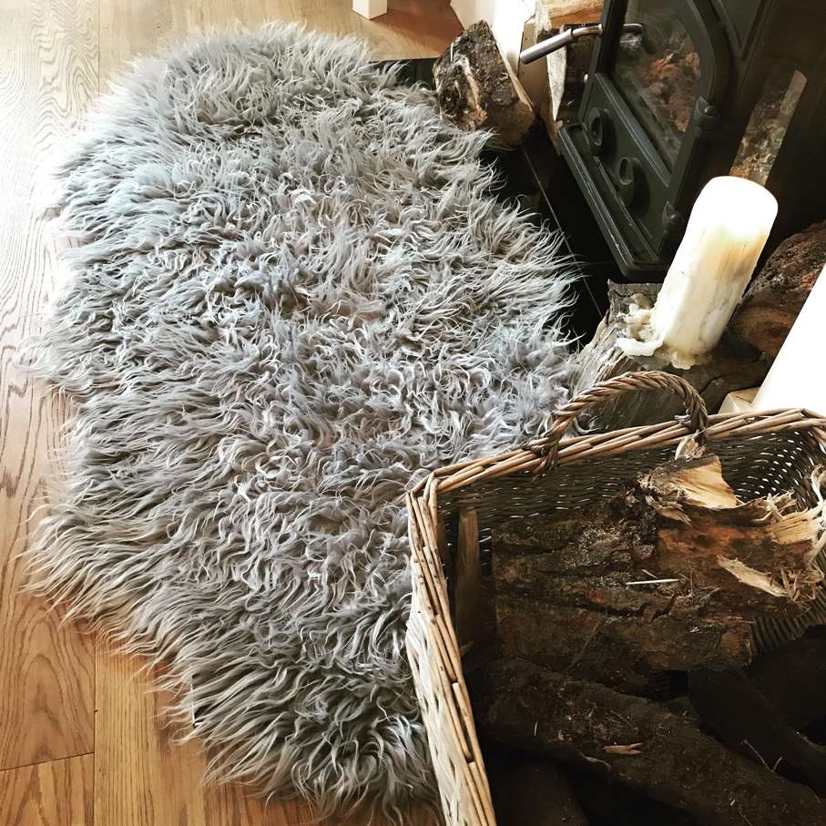 Silver Faux Fur Sheepskin
