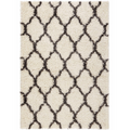 Cream Moroccan Trellis Shaggy Rug
