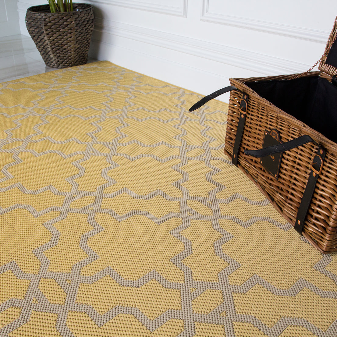 Yellow Flatweave Indoor Outdoor Rug - Darcy
