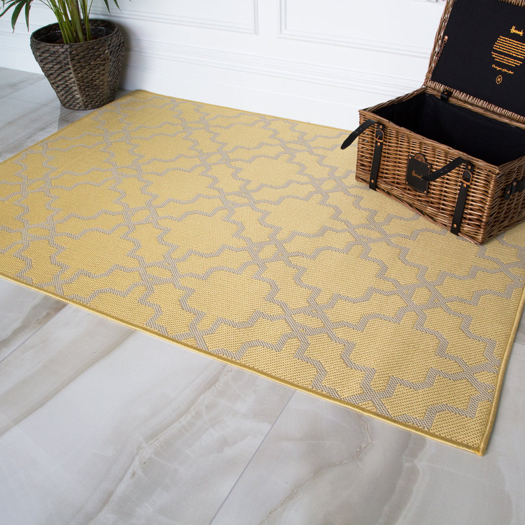 Yellow Flatweave Indoor Outdoor Rug - Darcy