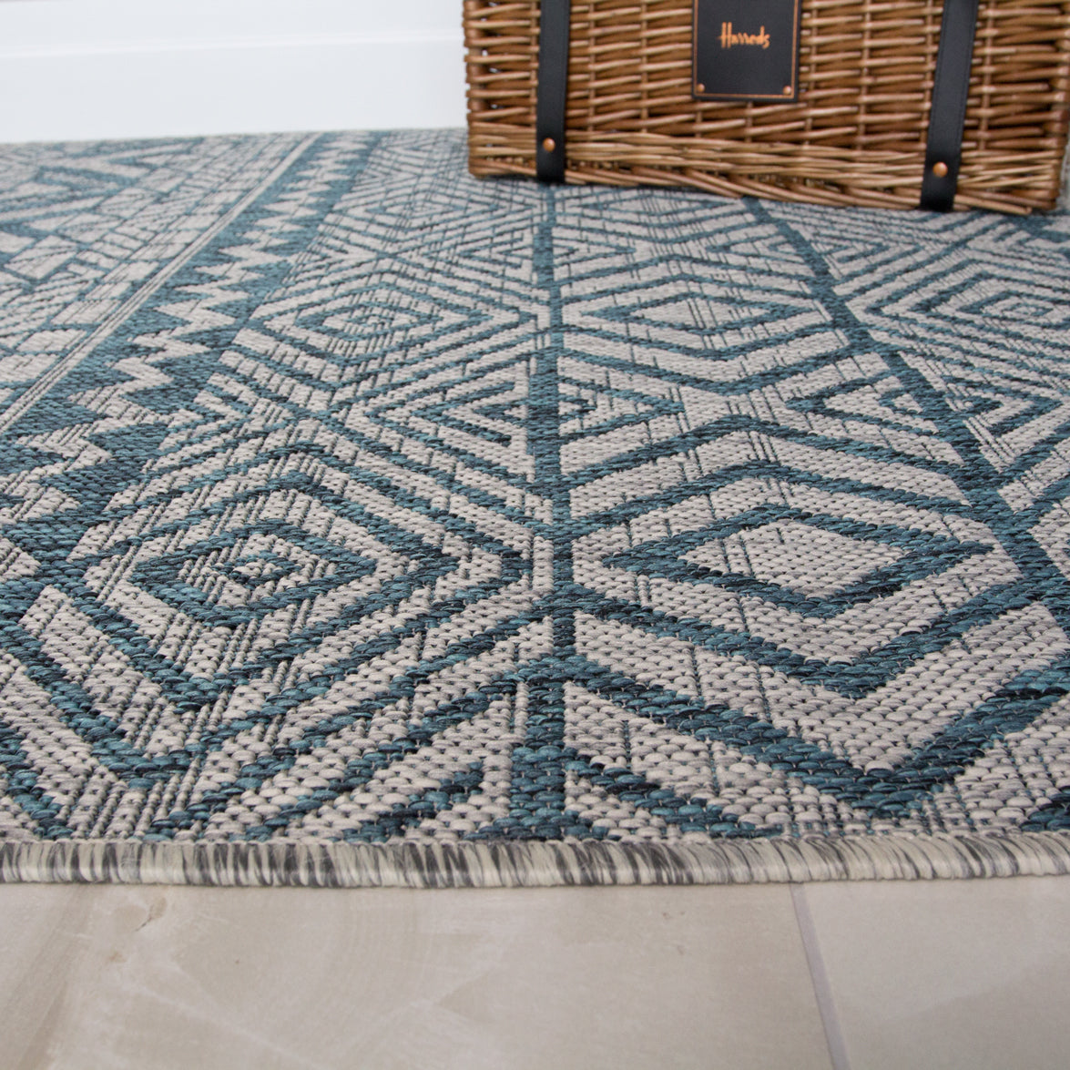 Blue Flatweave Outdoor Rug - Ruskin