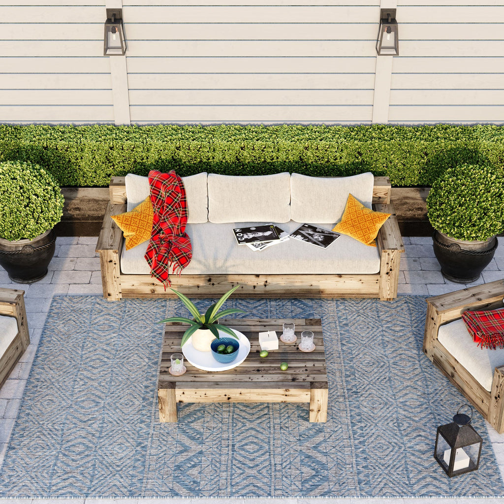 Blue Flatweave Outdoor Rug - Ruskin