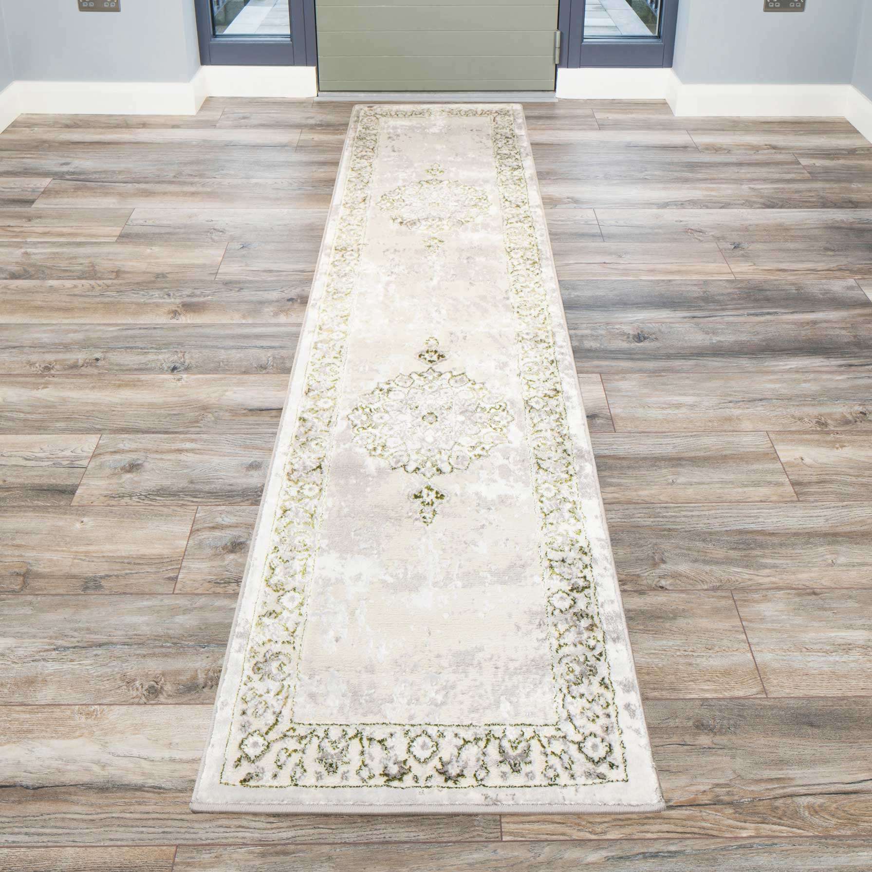 Oriental Green Distressed Runner Rugs