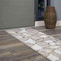 Modern Gold Abstract Mosaic Hall Runner Rugs
