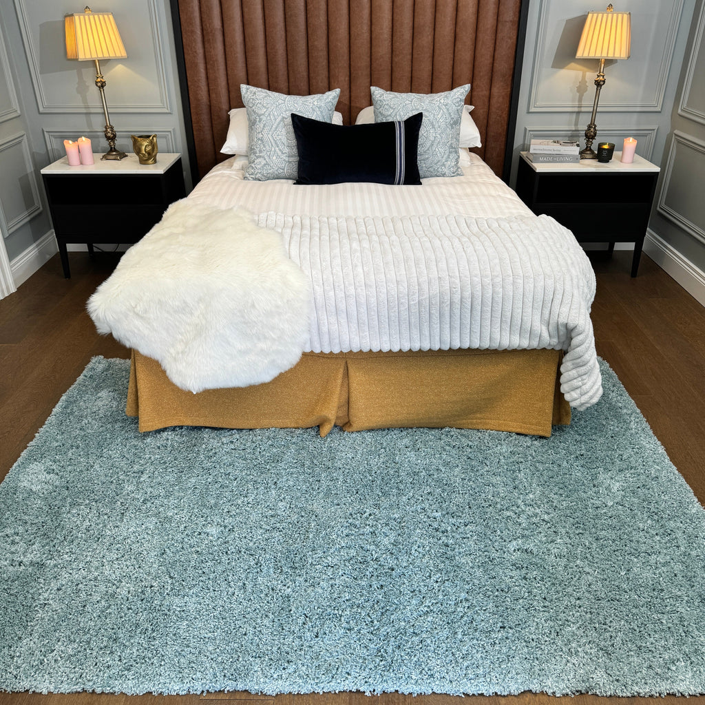 Soft Everyday Duck Egg Shaggy Rug