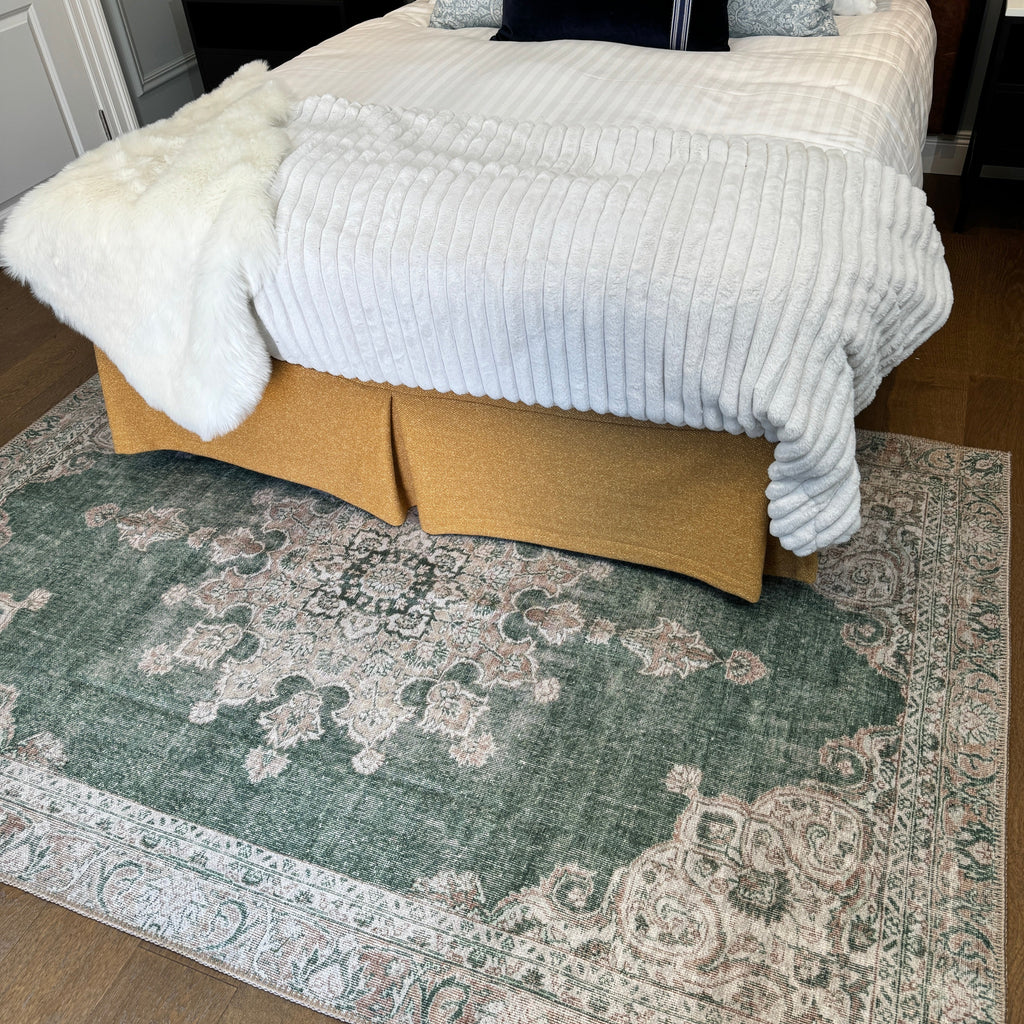 Flatwoven Washable Green Medallion Area Rug - Orion