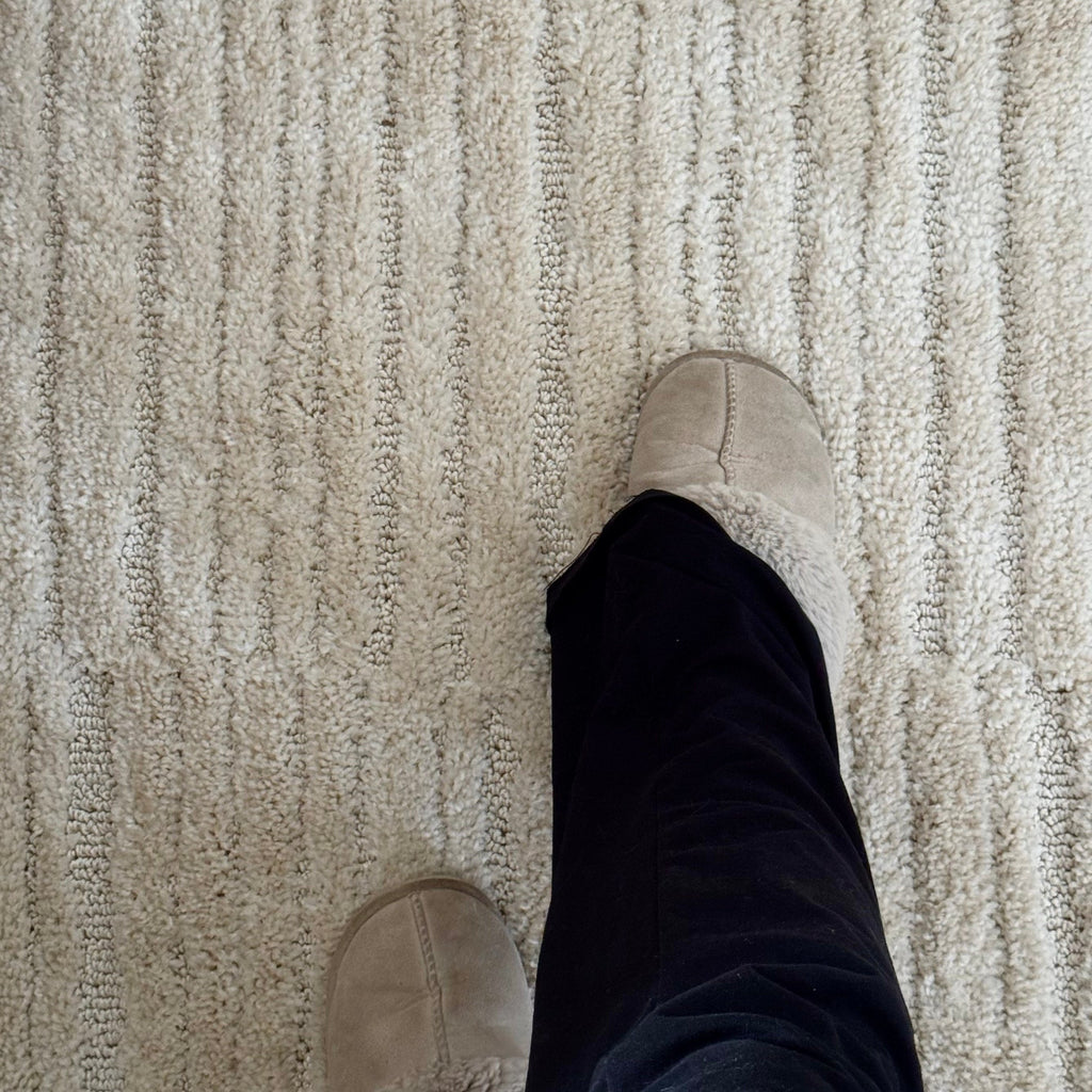 Warm White Linear Area Rug - Bowie