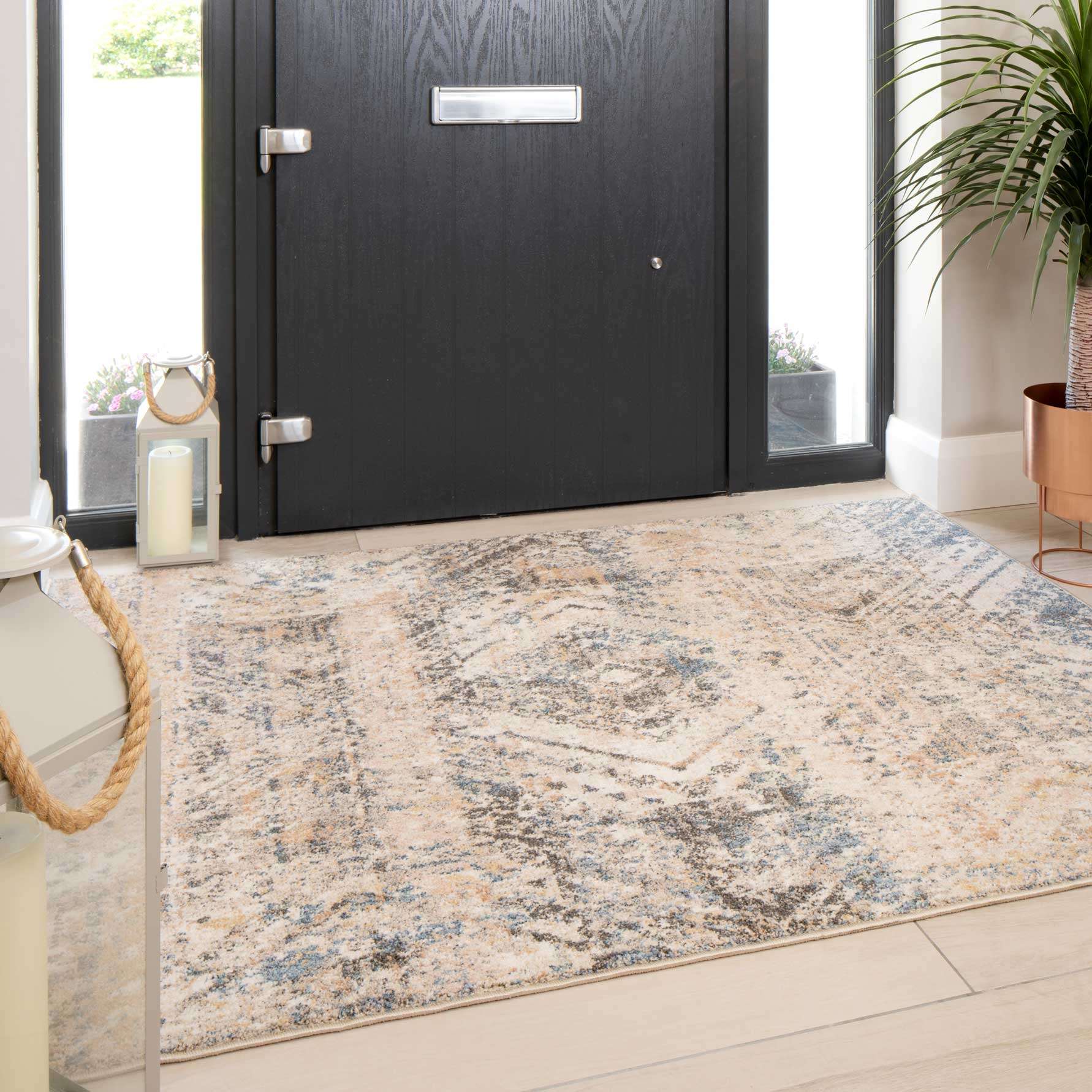 Soft Multicolour Concentric Diamond Runner Rug