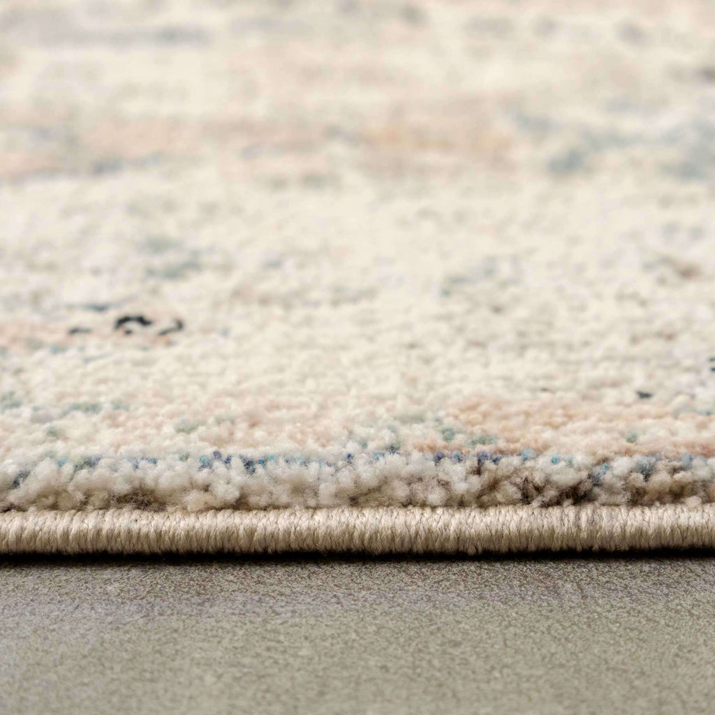 Soft Natural Blue Aztec Hallway Rug