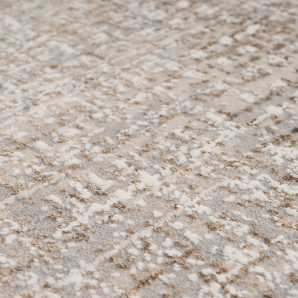 Golden Abstract Living Room Rug - Esme
