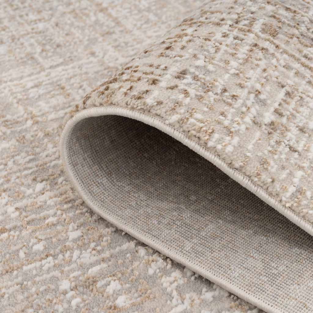Golden Abstract Living Room Rug - Esme