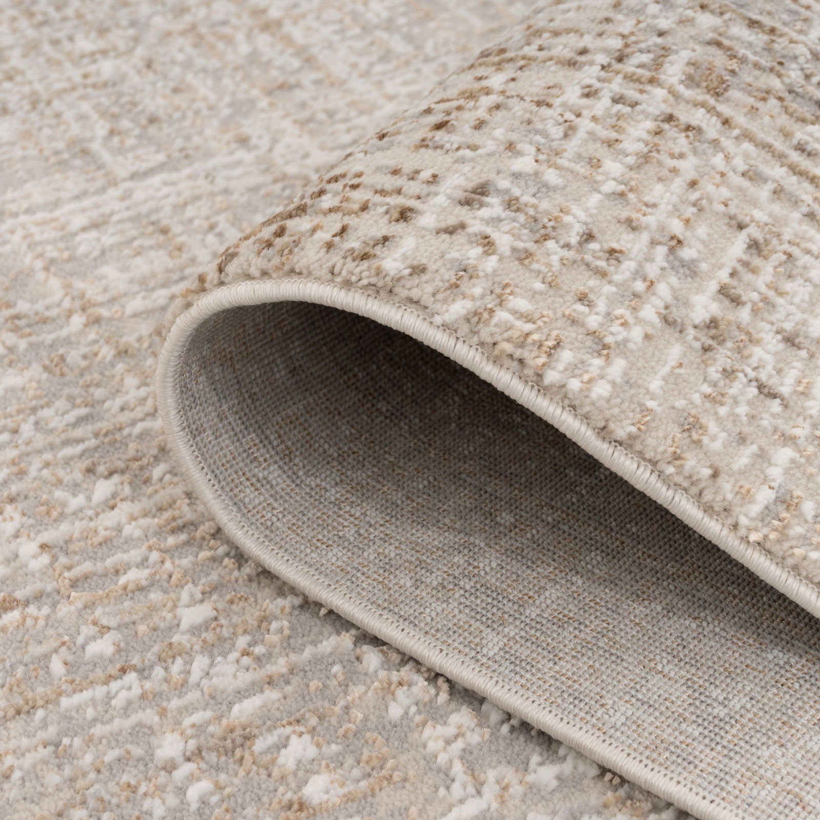 Golden Abstract Living Room Rug - Esme