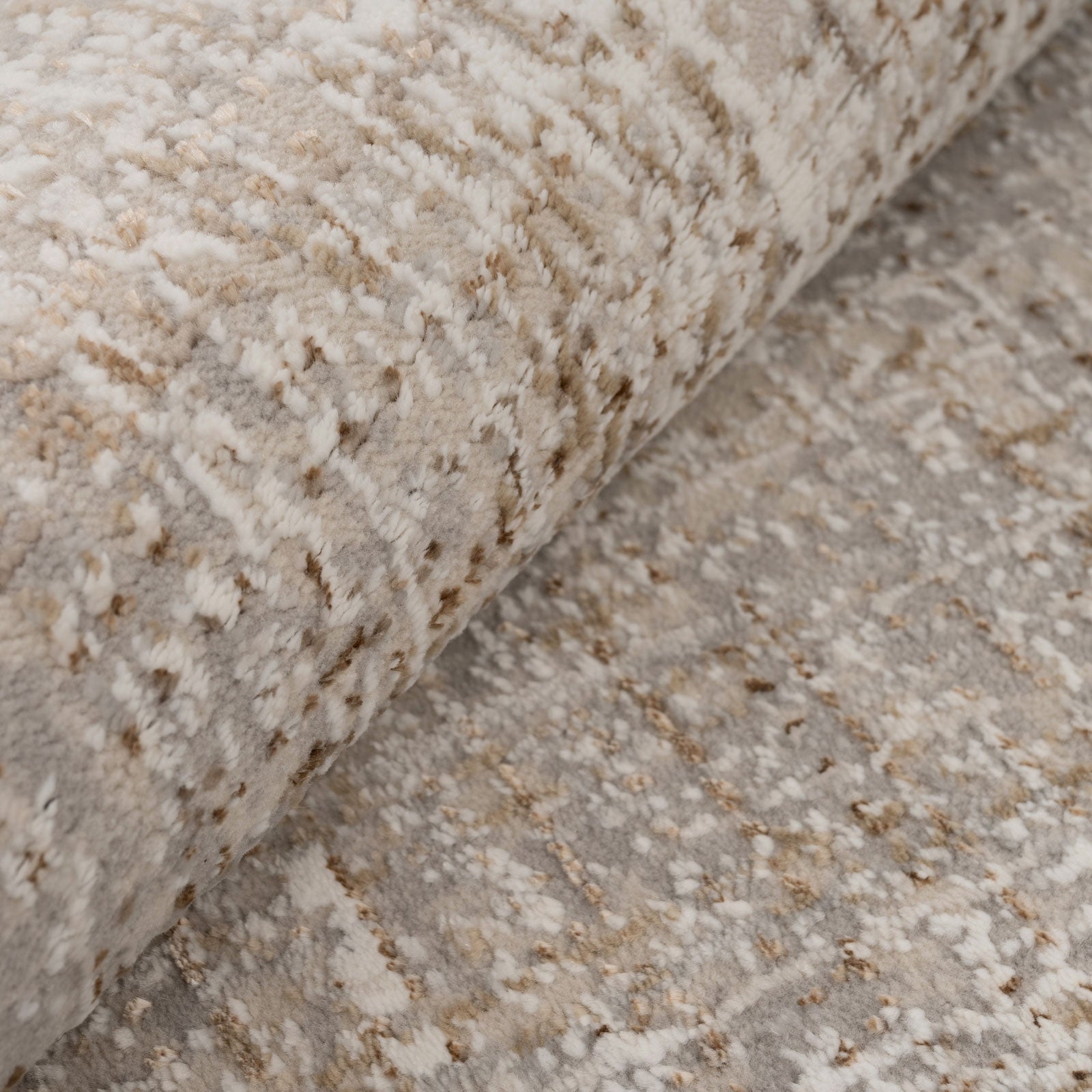 Golden Abstract Living Room Rug - Esme