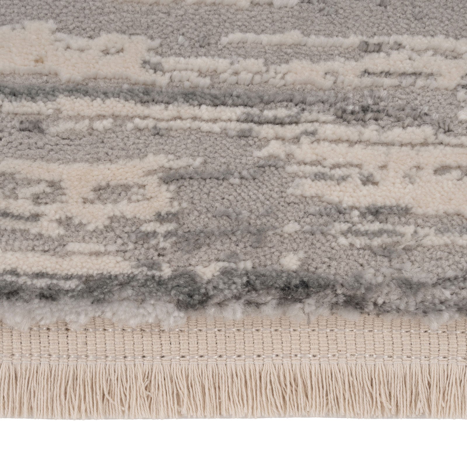Grey Brush Strokes Area Rug - Nami