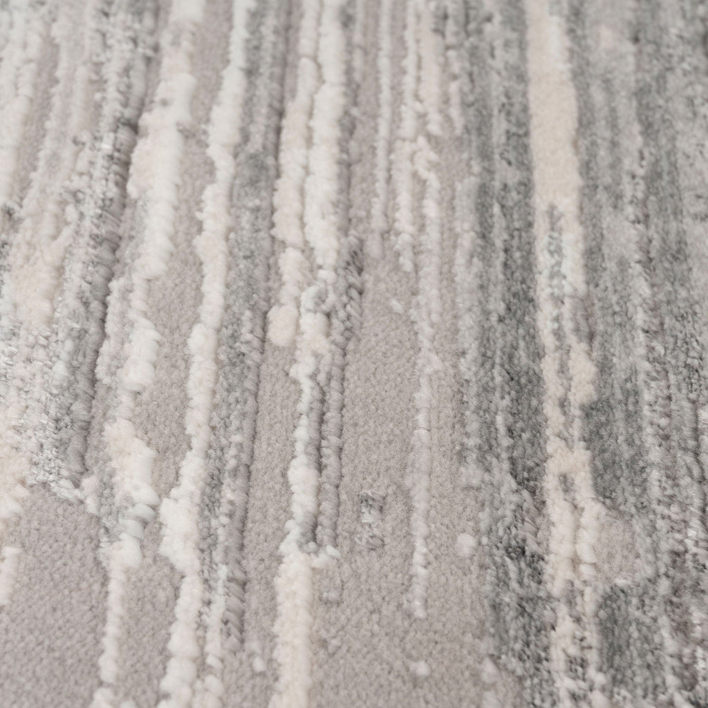 Grey Brush Strokes Runner Rug
