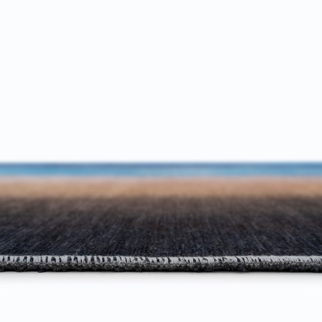 Washable Coastal Blue Designer Rug - Breathe