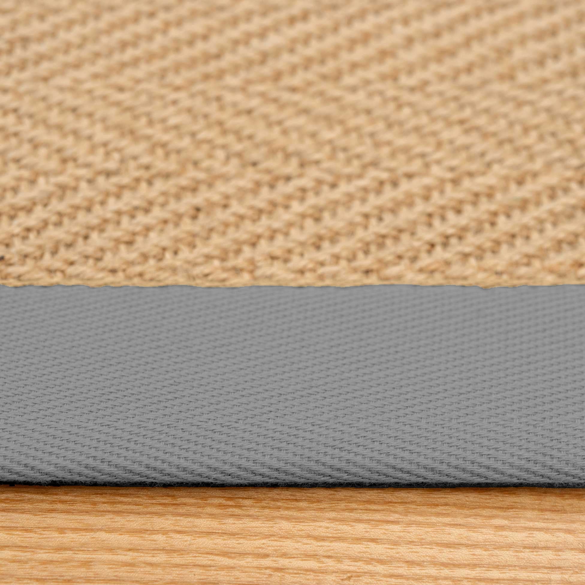 Grey Cotton Border Natural Jute Area Rug