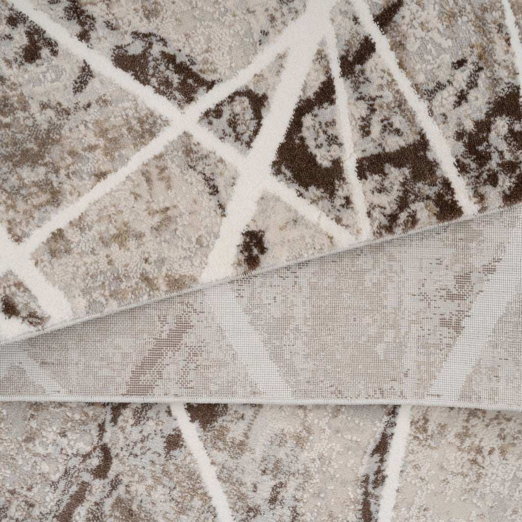 Soft Beige Geometric Rug - Valo