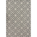 Grey Geometric Woven Sustainable Recycled Cotton Rug