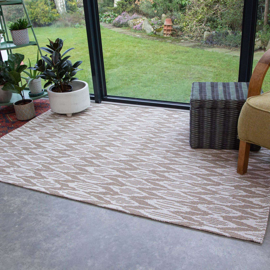 Natural Stripe Woven Sustainable Recycled Cotton Rug - Aden
