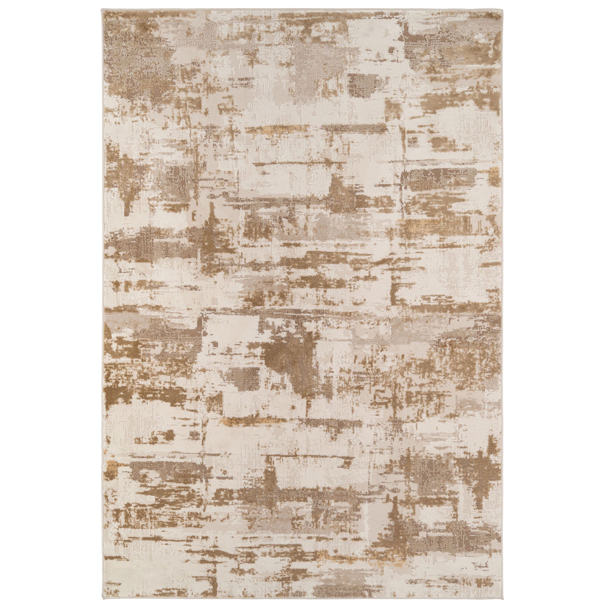 Distressed Brushstroke Beige Rug - Farah