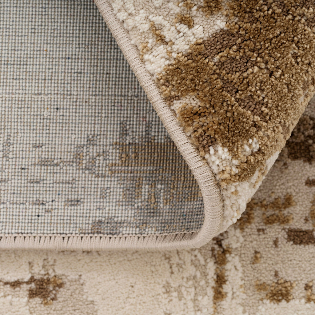 Distressed Brushstroke Beige Rug - Farah