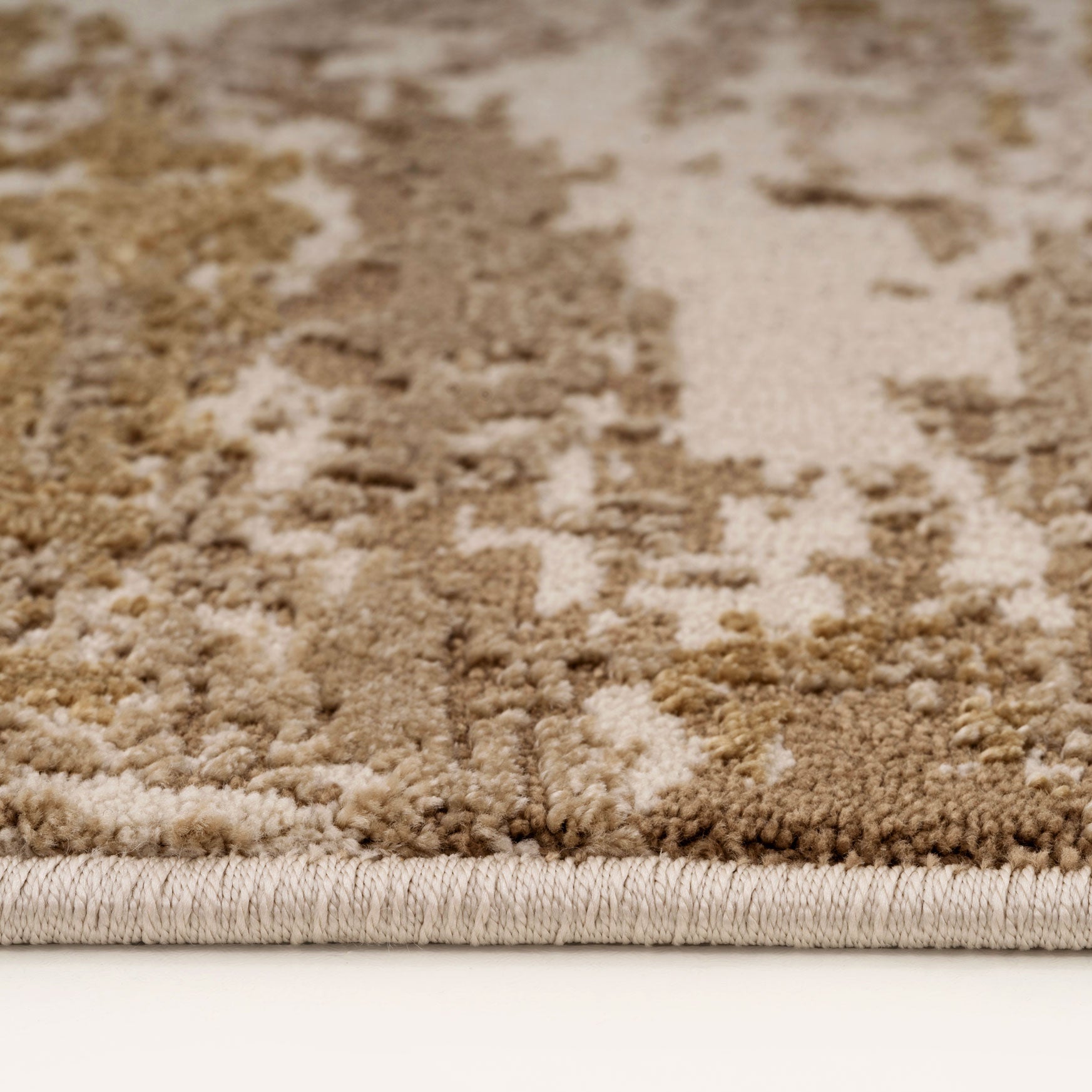 Distressed Brushstroke Beige Rug - Farah