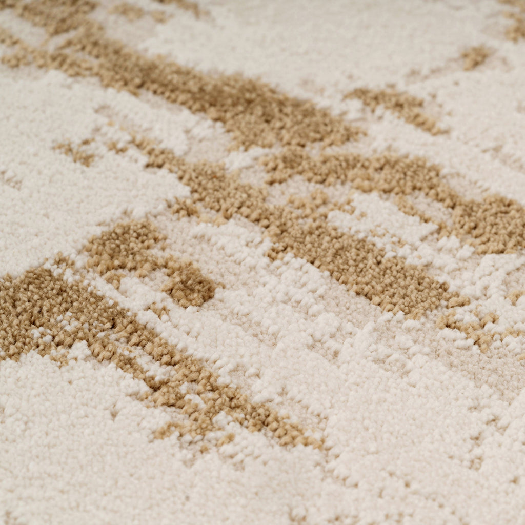 Distressed Brushstroke Beige Rug - Farah