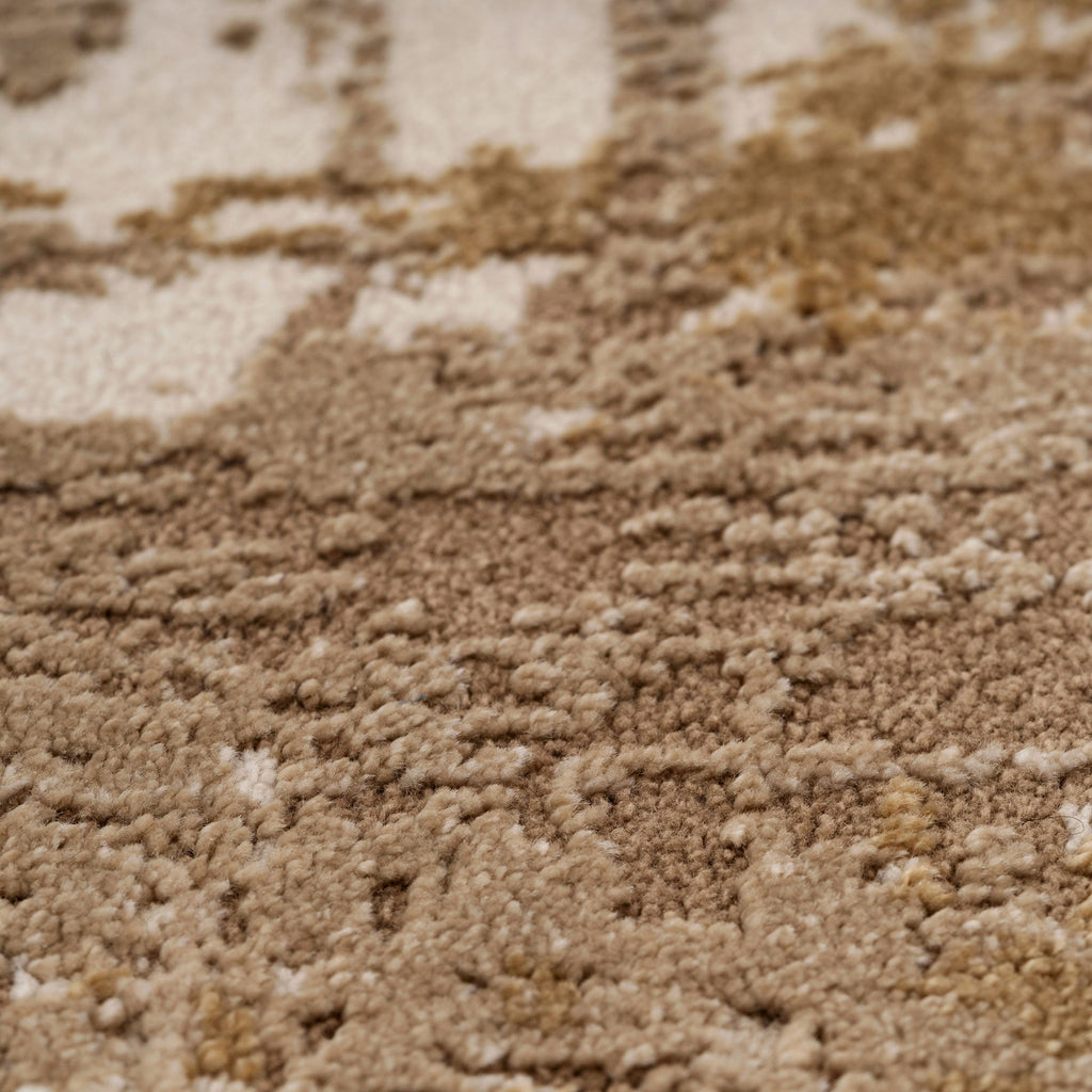 Distressed Brushstroke Beige Runner Rug