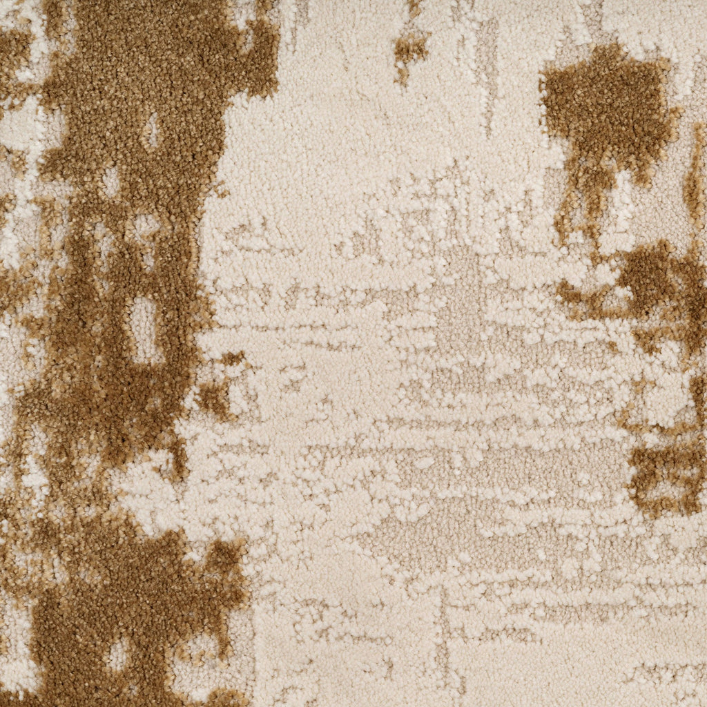 Distressed Brushstroke Beige Runner Rug