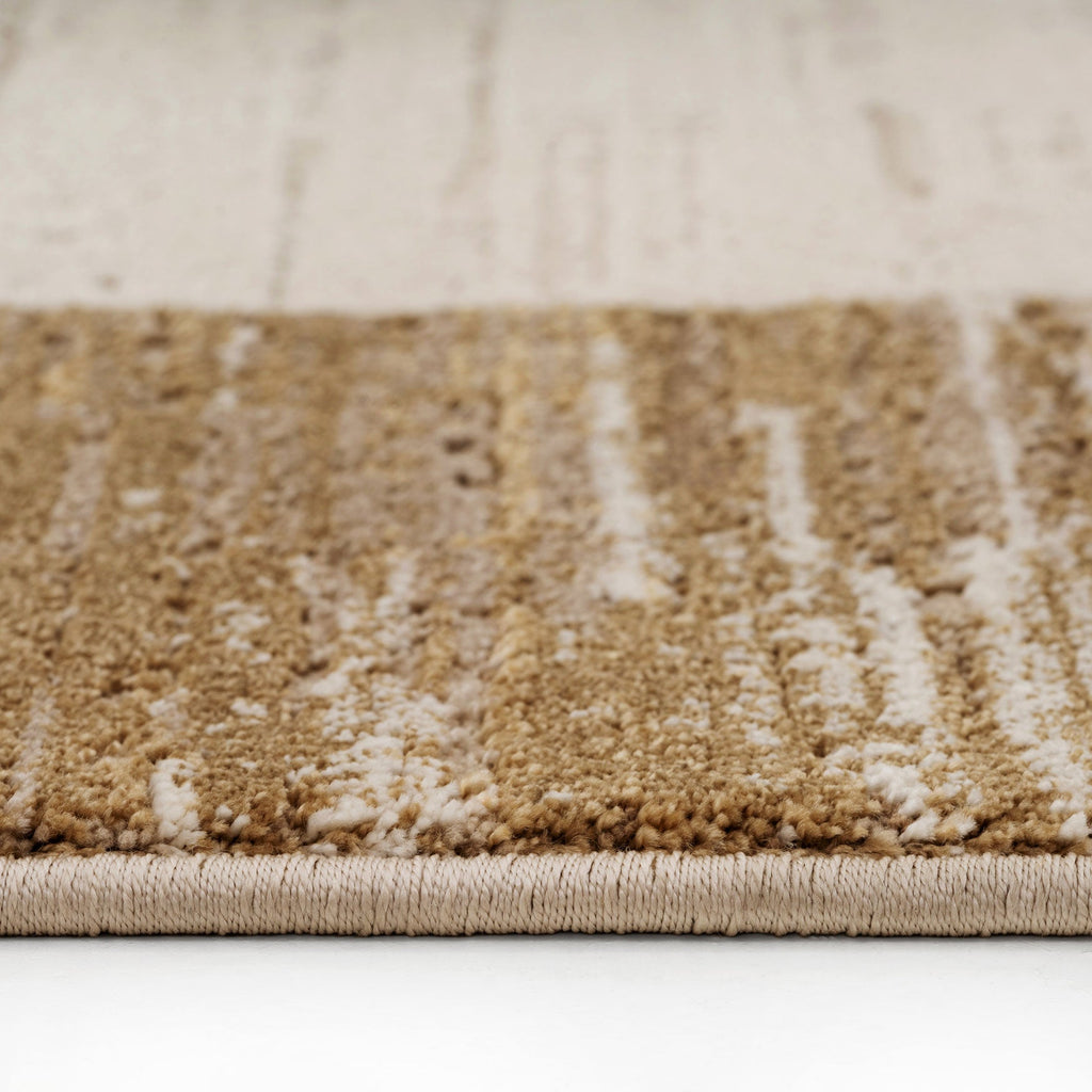 Beige Neutral Border Living Room Rug - Layla