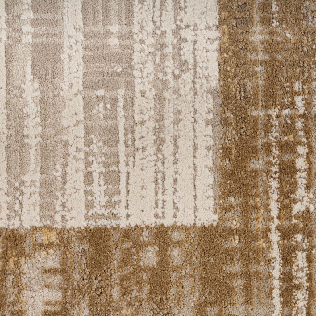 Beige Neutral Border Living Room Rug - Layla