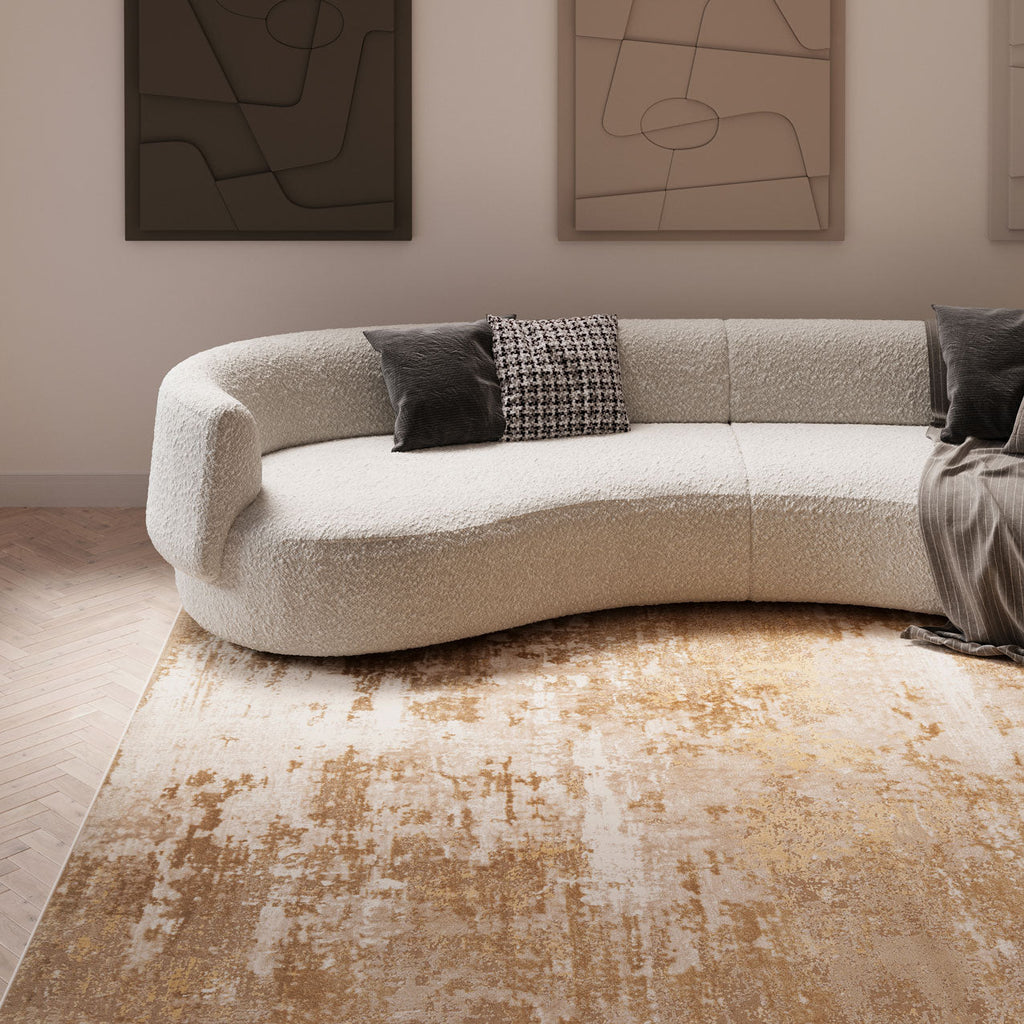 Distressed Beige Living Room Area Rug - Monroe