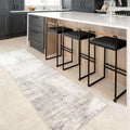 Grey Distressed Multicoloured Abstract Kitchen Runner Rug