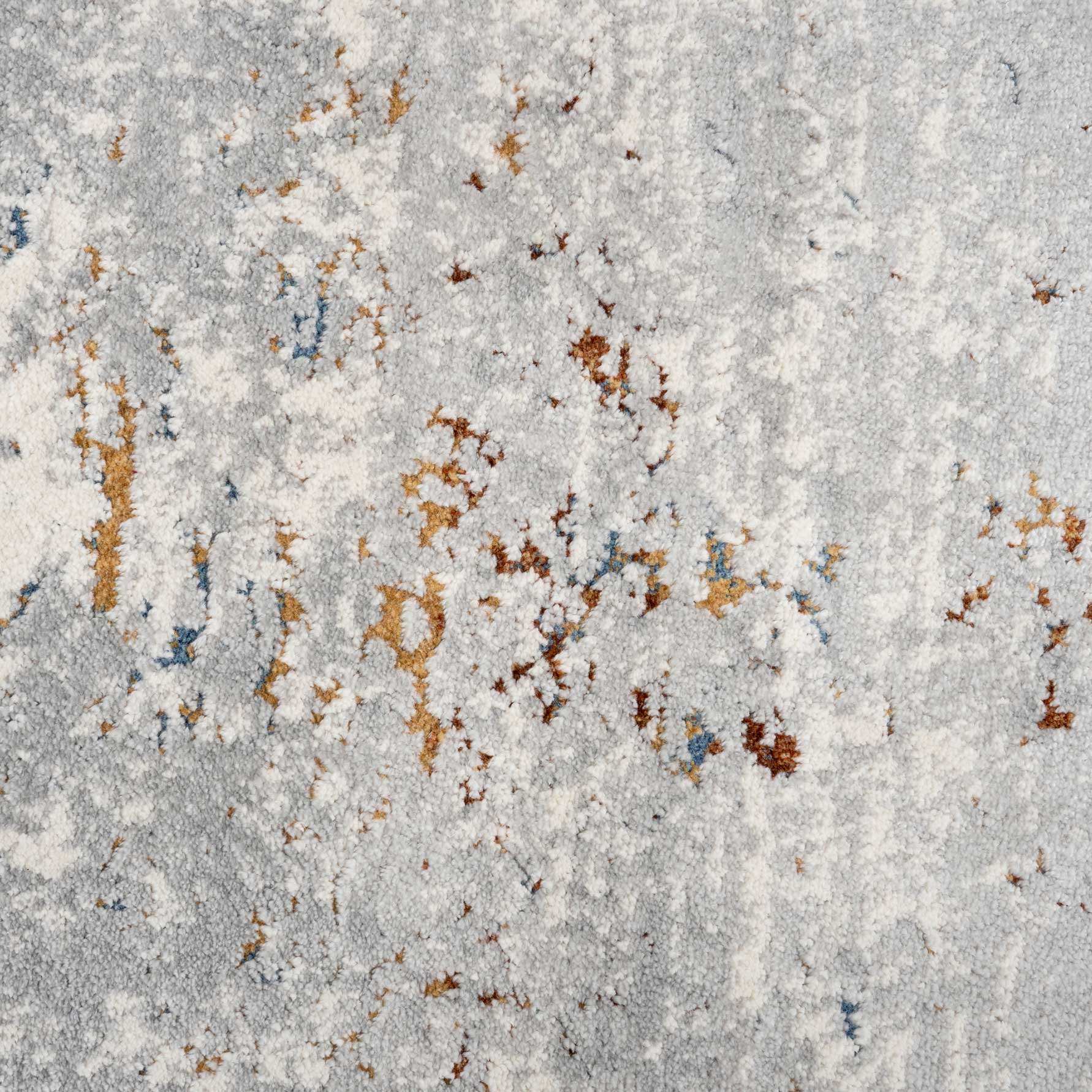 Grey Distressed Multicoloured Abstract Kitchen Runner Rug