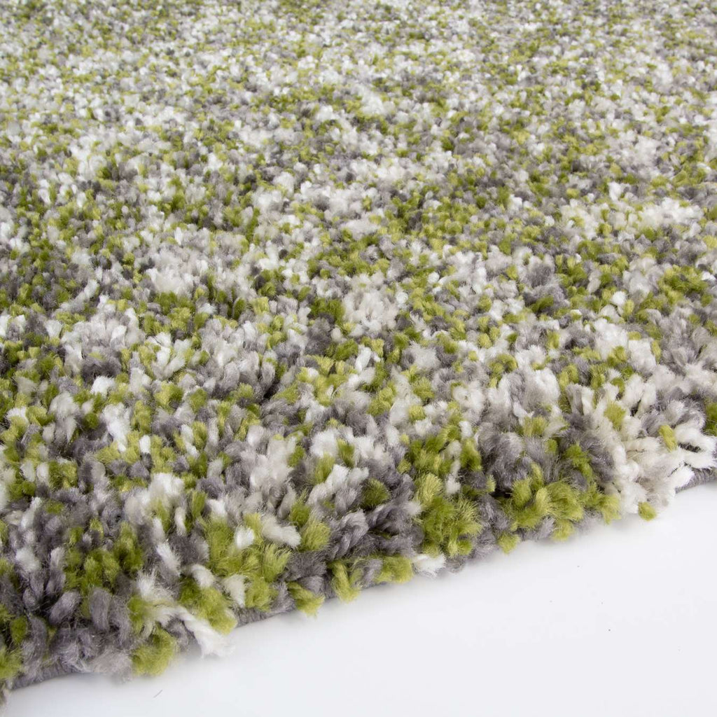 Mottled Dark Green Shaggy Rug for Living Room
