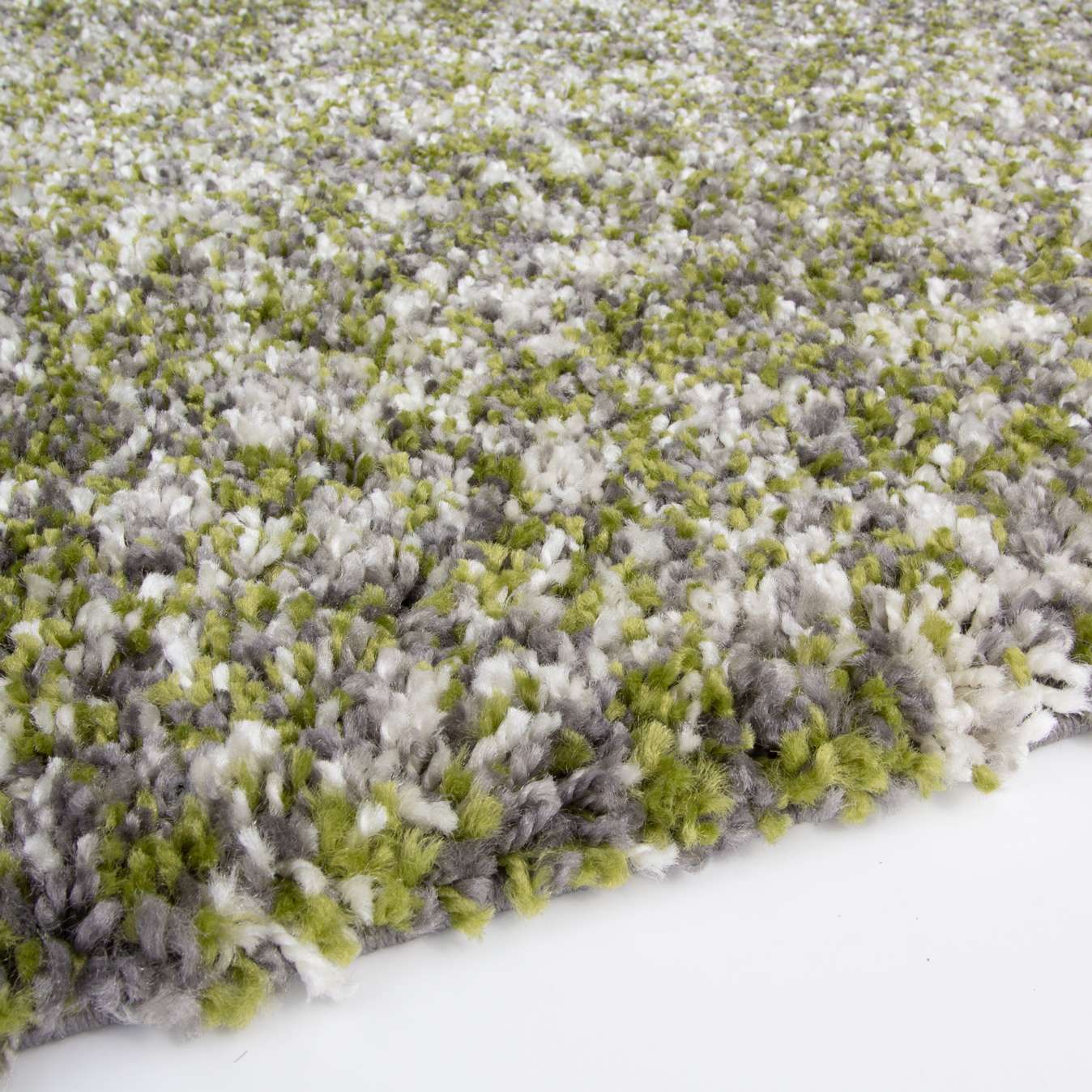 Mottled Dark Green Shaggy Rug for Living Room