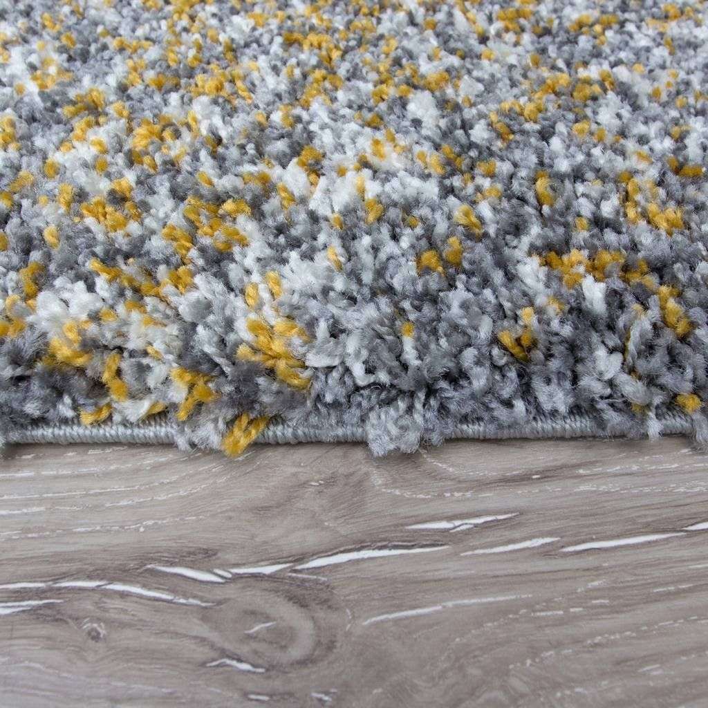 Ochre Luxurious Shaggy Round Circle Living Room Rug