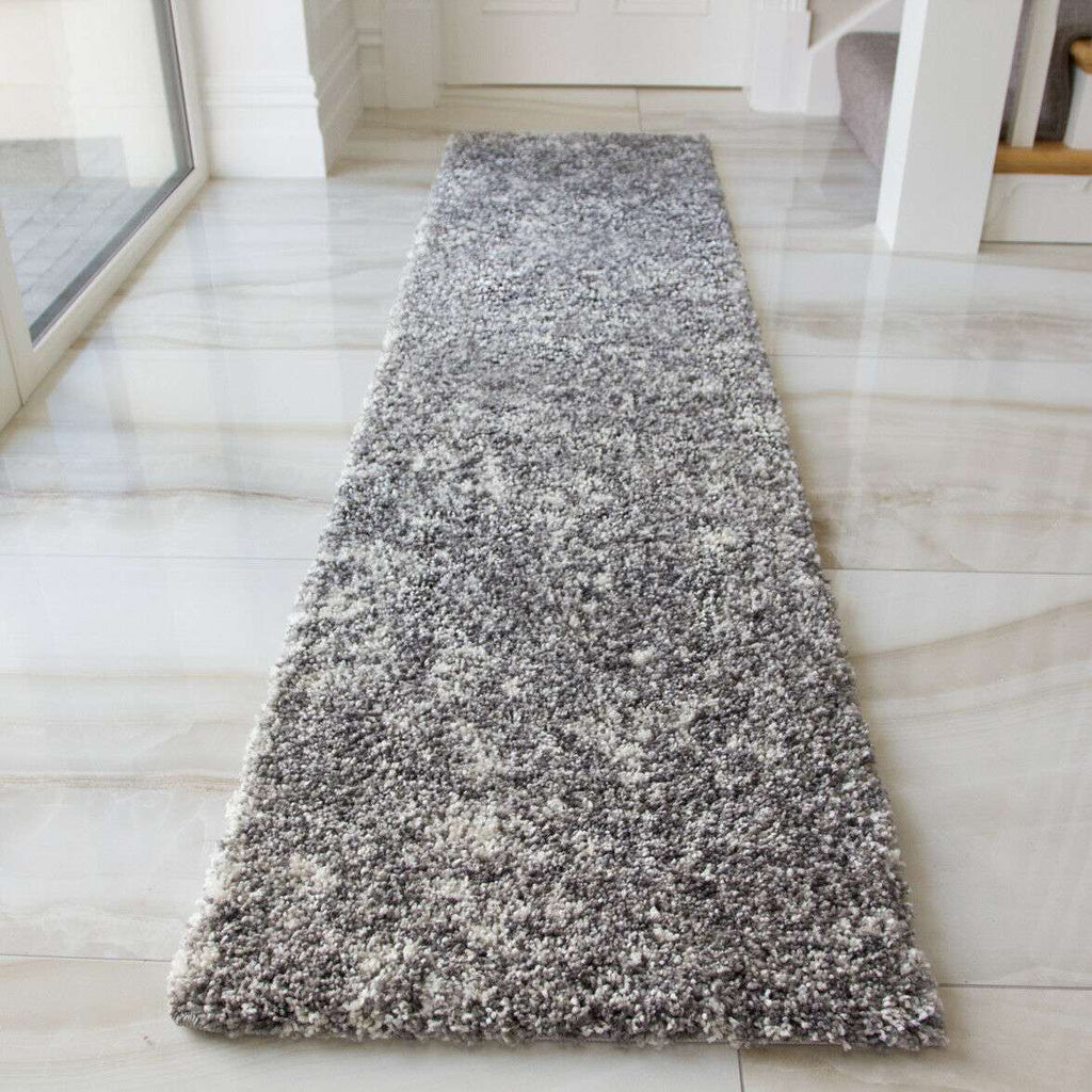 Silver Shaggy Round Circle Rug for Living Room