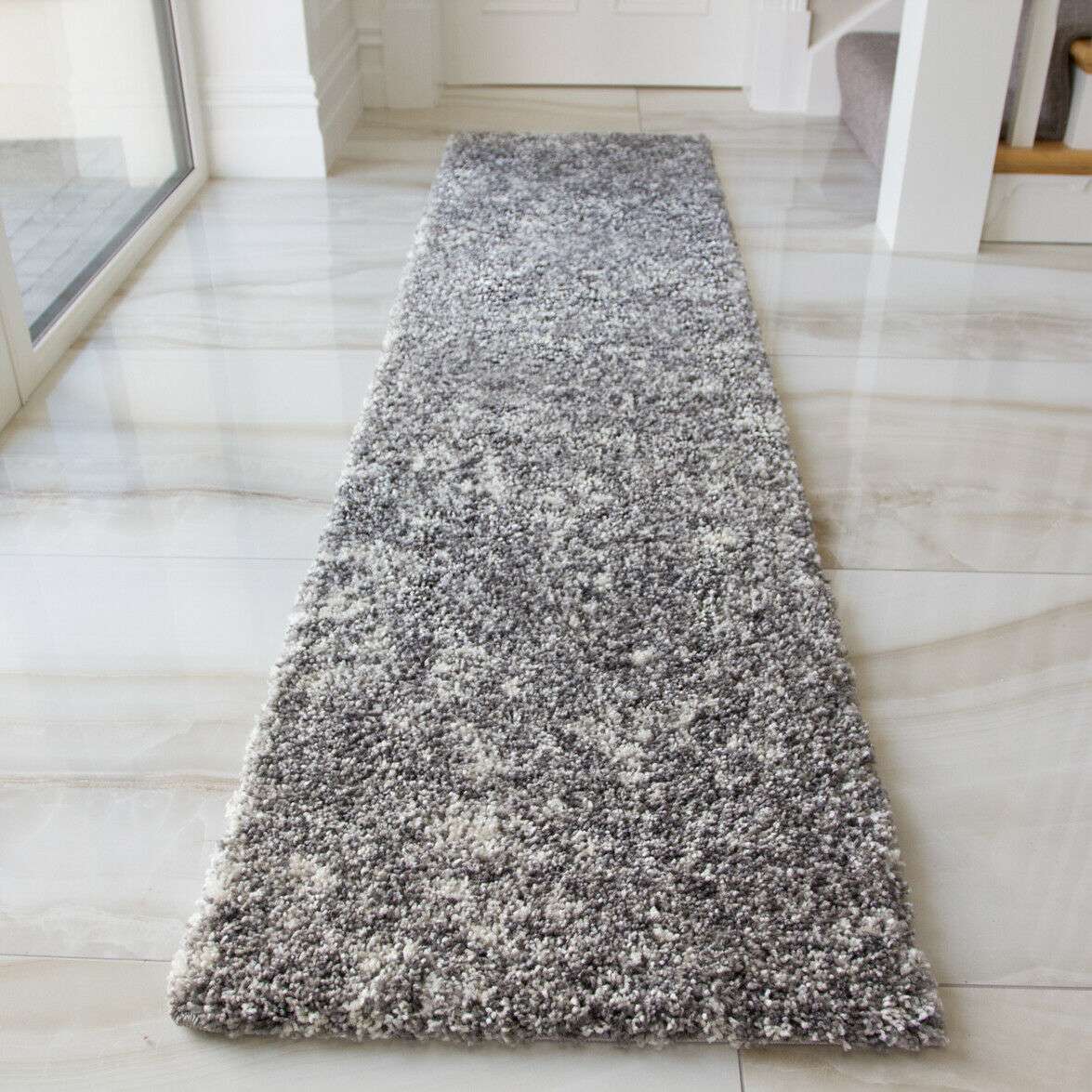 Silver Shaggy Round Circle Rug for Living Room