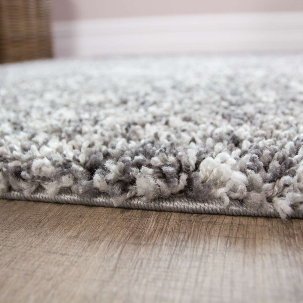 Silver Shaggy Round Circle Rug for Living Room