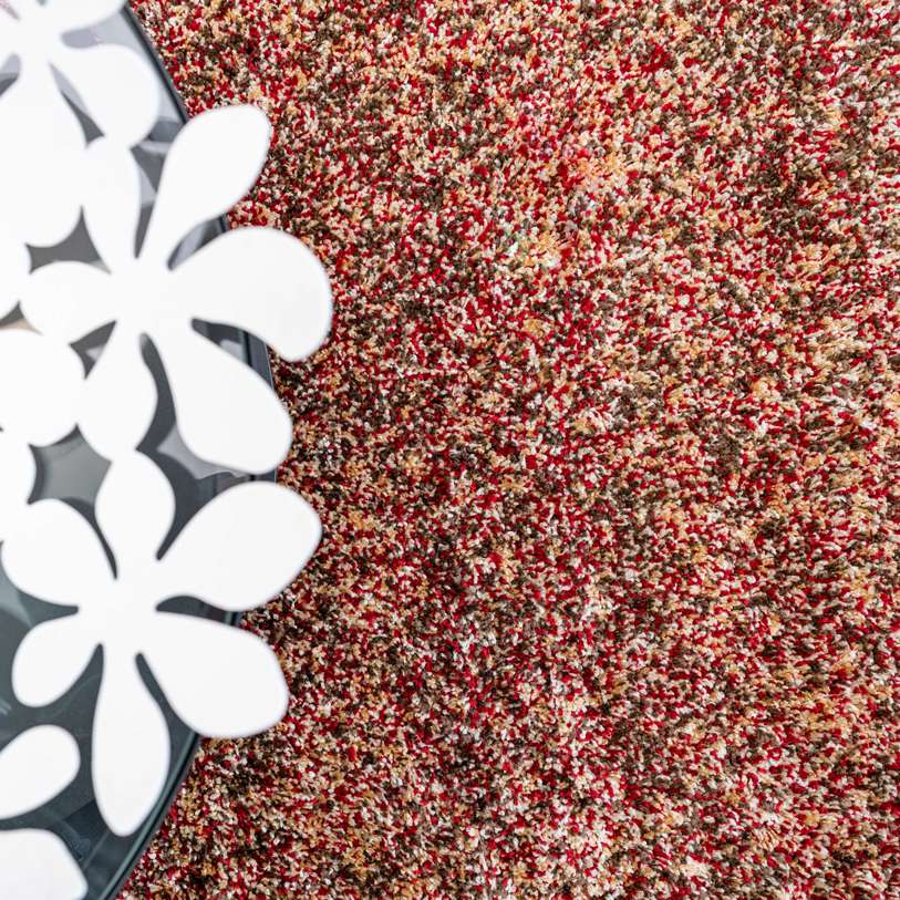 Red Mottled Shaggy Hall Runner Rug