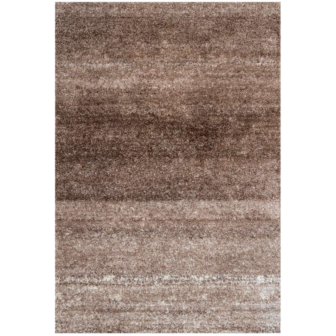 Light Brown Mottled Striped Shaggy Hall Runner Rug